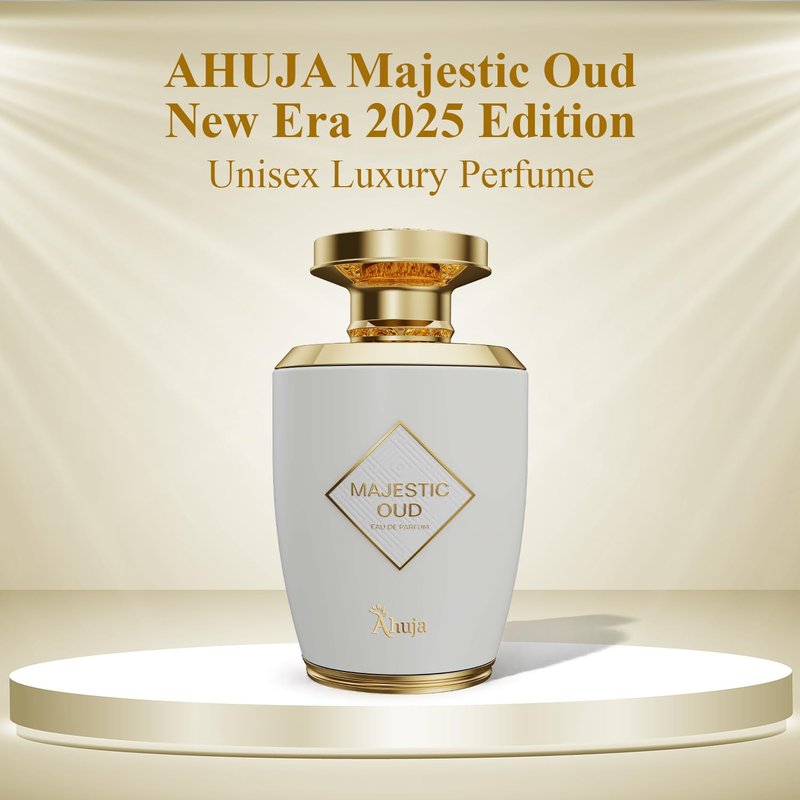 Ahuja Majestic Oud Eau De Parfum 3.4 fl oz | Unisex Luxury Fragrance with Oud, Vanilla & Rose Notes