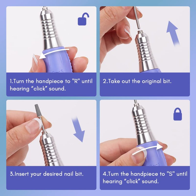 Electric Nail Drill - Professional 30,000 RPM Acrylic Nail File | Manicure Tool for Dip Kit & Poly Nail Gel