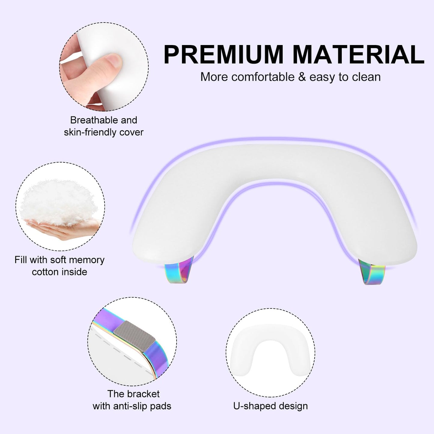 Hand Rest for Nails Tech,U-Shaped Nail Hand Rest Stand,Big Non-Slip Nail Hand Rest Holder Pillow with Stable Legs,PU Leather Hand Rest Cushion for Manicure Salon Use