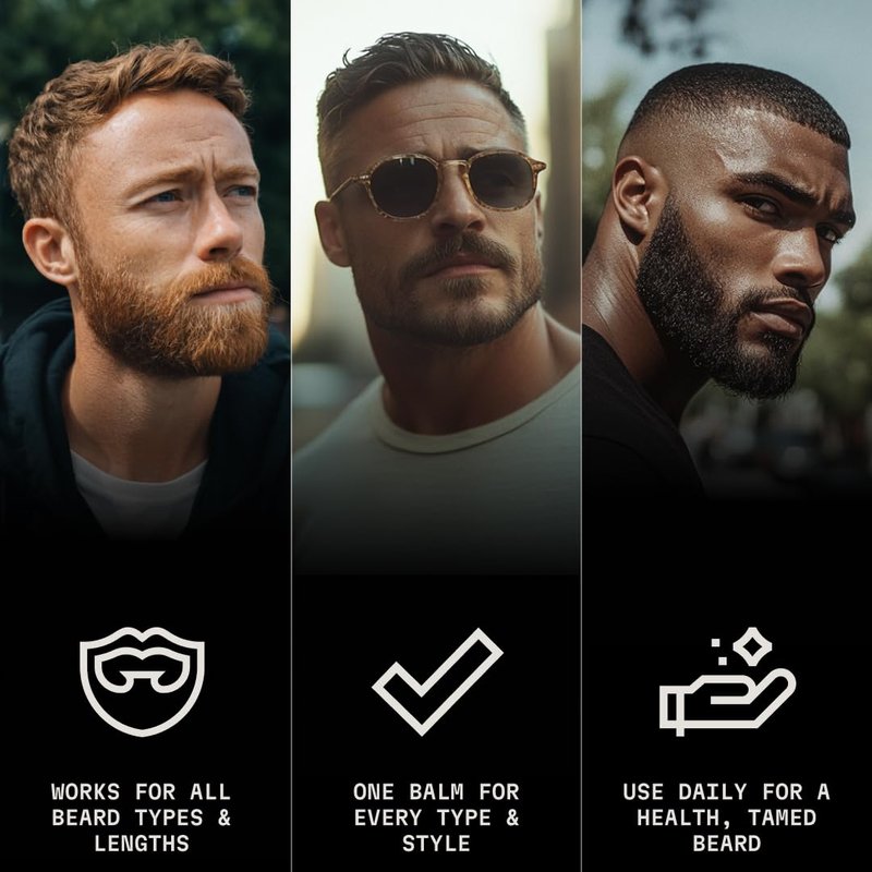 Striking Viking Beard Balm for Men -2 Oz (1 Pack), Blue Ocean - Leave in Beard Conditioner - Styling Balm Made with Naturally Derived Beard Butter, Argan & Jojoba Oils