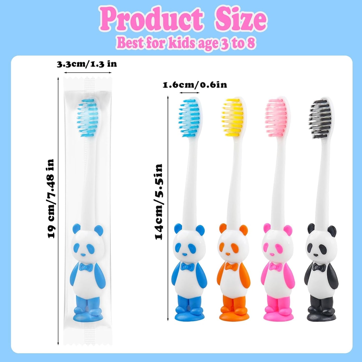 Disposable Toddler Toothbrush - Bulk Pack of 200 Suction Cup Animal Brushes for Kids Age 2+ | Individually Wrapped for Home, School, Travel