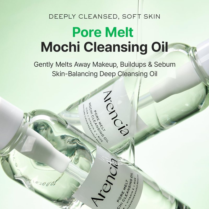 ARENCIA Pore Melt Cleansing Oil - Non-Comedogenic Makeup Remover with Rice Amino Acids & Vitamin E | 6.76 fl oz