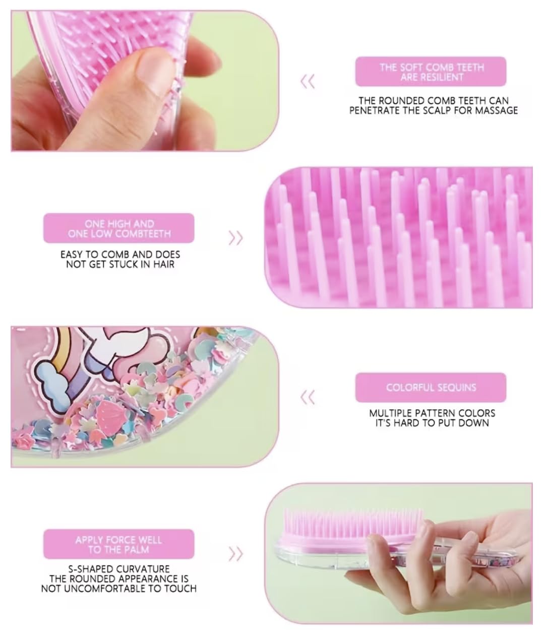 Detangling Brush for Kids - Perfect for Natural, Curly & Straight Hair | Cute Purple Design