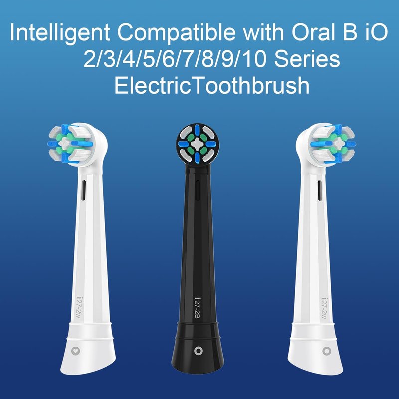 IO Replacement Brush Heads for Oral-B IO Series | 6-Pack in Black/White for Superior Teeth Cleaning