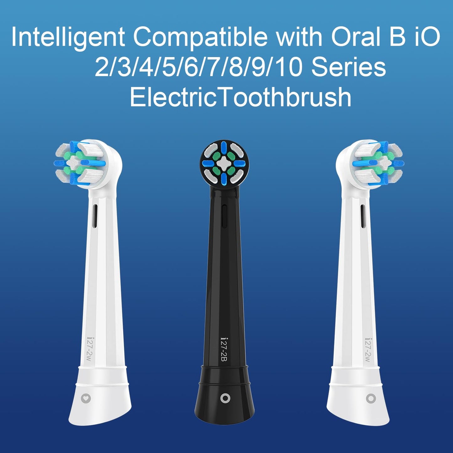 10Pcs Replacement Heads Intelligent Compatible with Oral B iO 2 3 4 5 6 7 8 9 10 Series Electric Toothbrush, IO Brush Heads with Medium Soft Bristles for Gum Care & Sensitive Teeth (White)