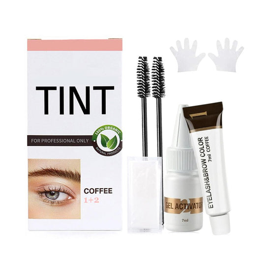 Lash Color Kit, Professional Natural Coffee Eyelash & Eyebrow Color Kit Lasting for 2 Weeks, Temporary Brow Color with Gentle Ingredients, Safe & Easy for Salon Home Use for Women Girl Mom Wife