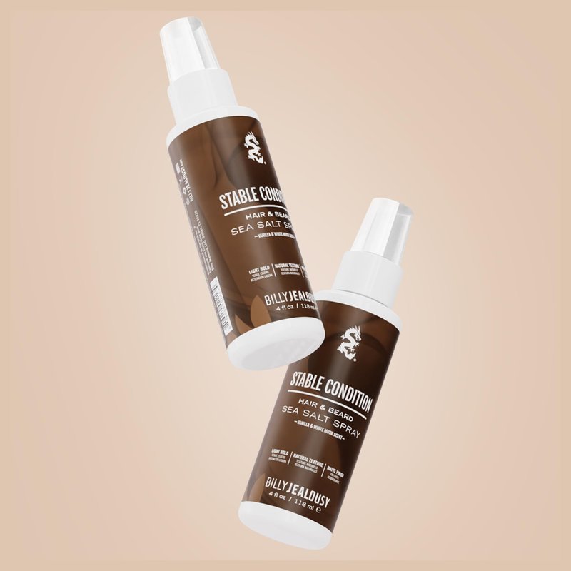 Billy Jealousy Sea Salt Spray for Hair and Beard, Texturizing & Volumizing Mist with Light Hold, Matte Finish, Beachy Waves & Natural Look, Safe for Color Treated Hair, Stable Condition, 4 Fl Oz
