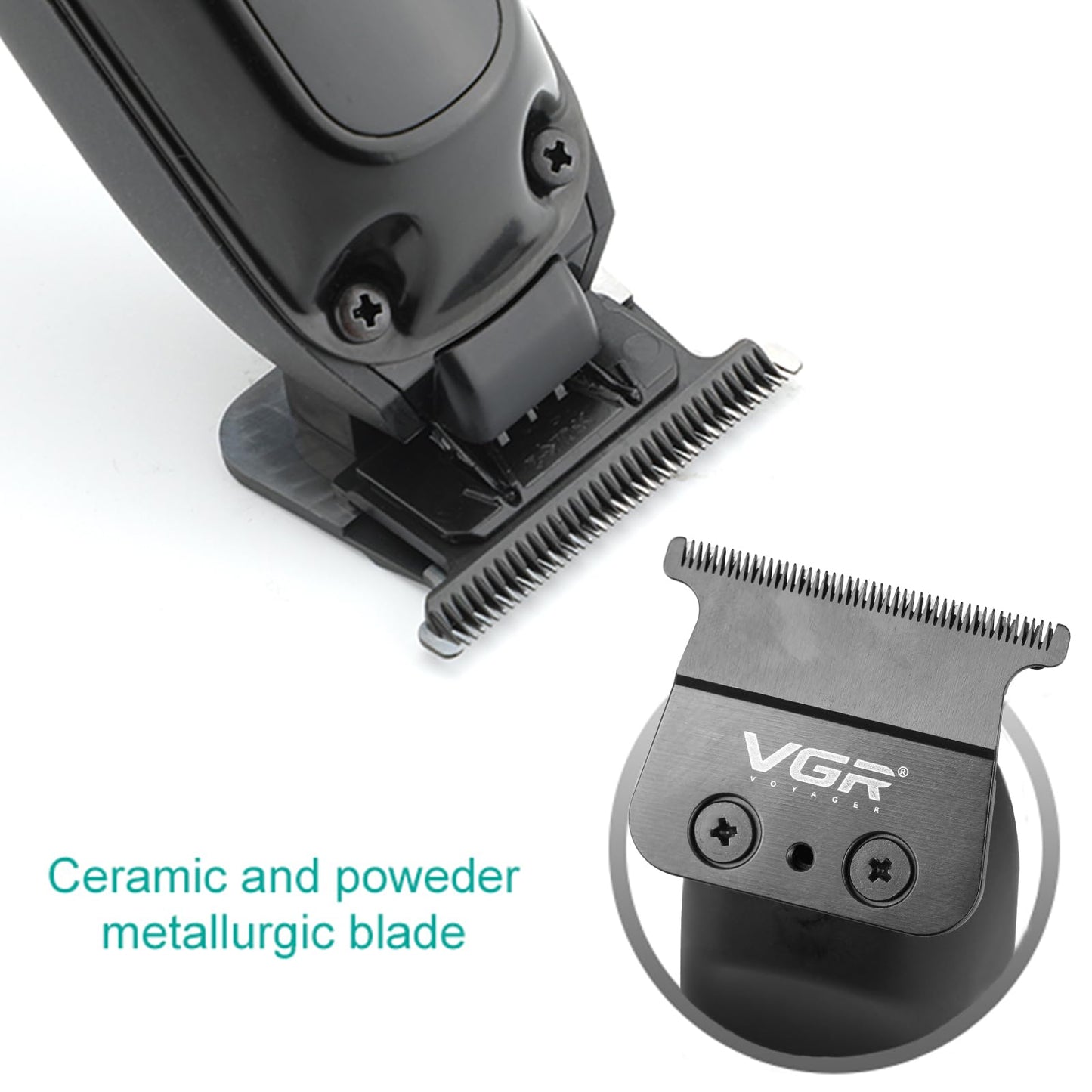 VGR 972 Professional Hair Trimmers, Precision Beard Trimmer for Men, Cord/Cordless and Rechargeable with LED Display