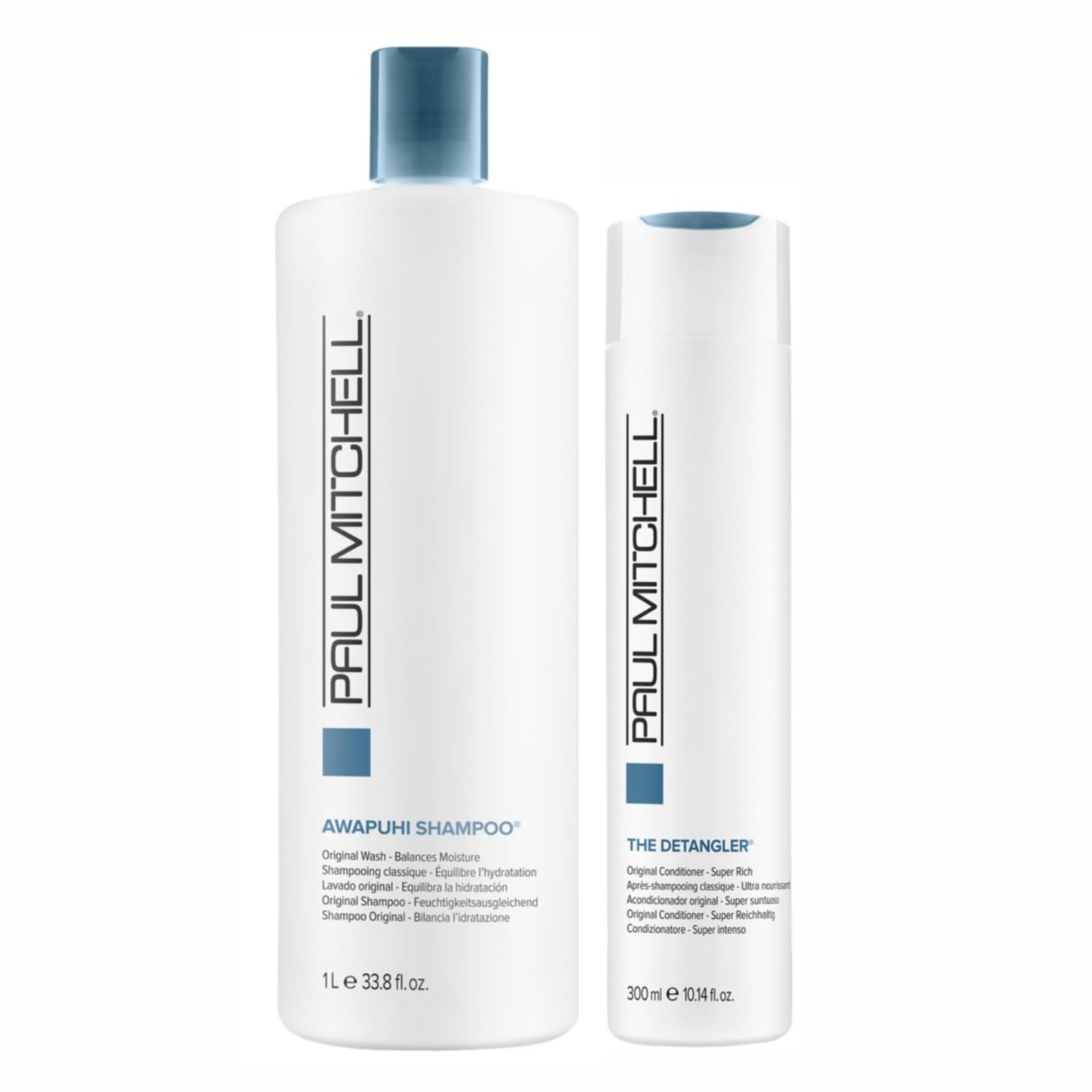 Paul Mitchell Awapuhi Shampoo, Balances Moisture + Adds Shine, 33.8 fl. oz The Detangler Conditioner, Hydrates + Adds Manageability, 10.14 fl. oz., Set
