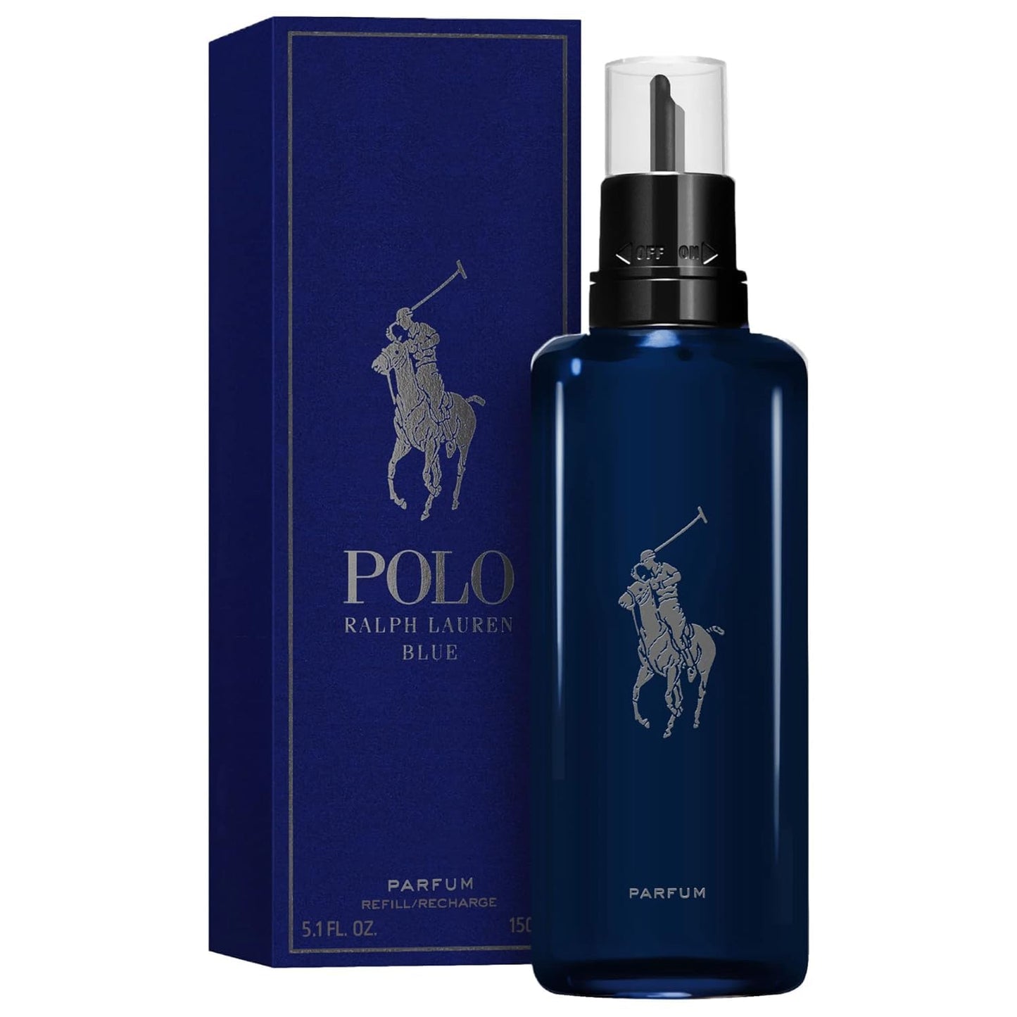 RALPH LAUREN FRAGRANCES Polo Blue - Parfum - Refill - Men's Cologne - Aquatic & Fresh - With Citrus, Oakwood, and Vetiver - Intense Fragrance - 5.1 Fl Oz