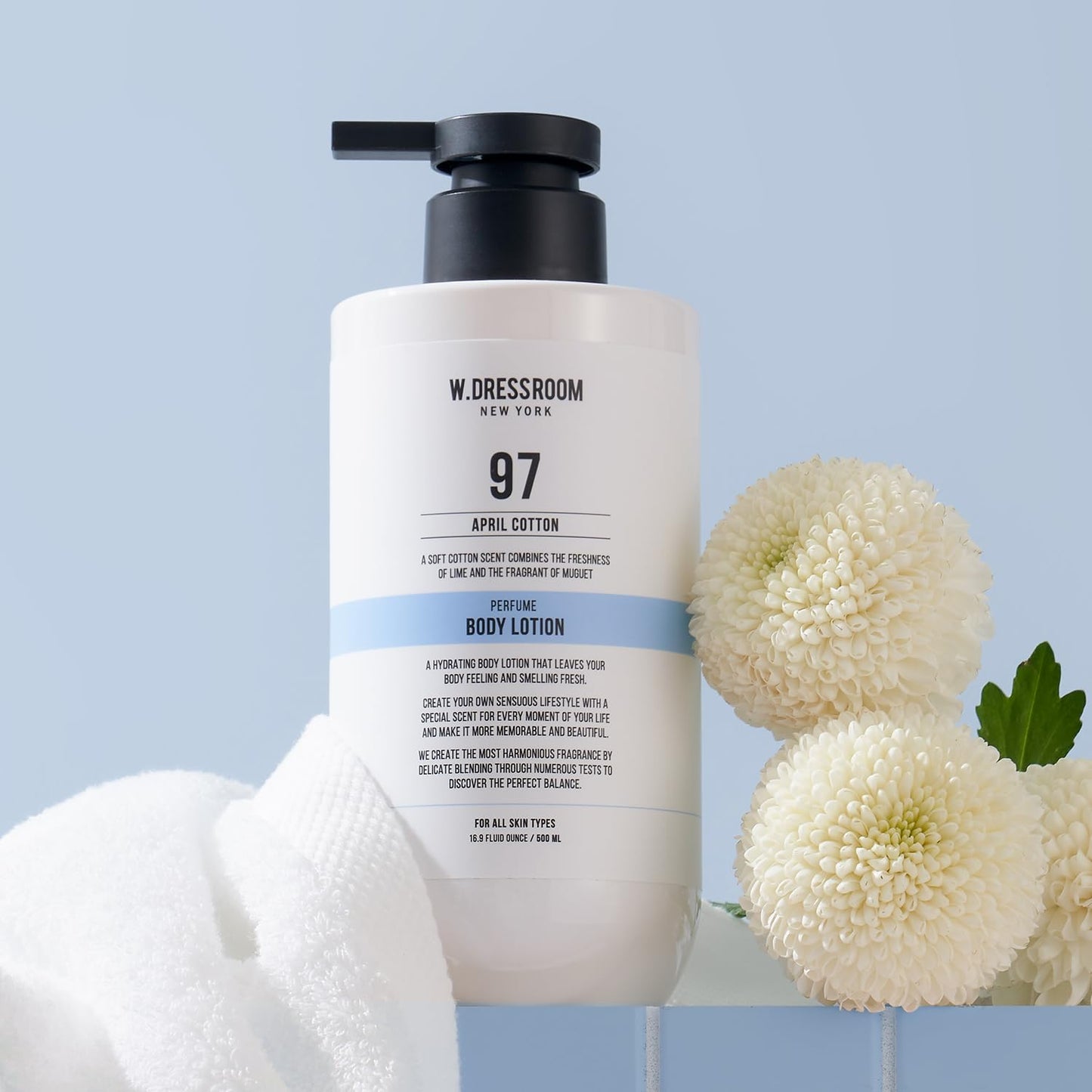 W.Dressroom No.97 April Cotton Perfume Body Lotion (16.9 fl oz, 500 ml)