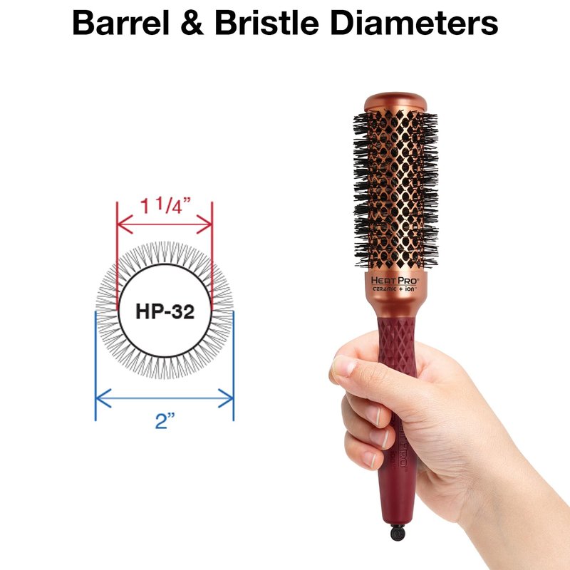 HeatPro Round Thermal Hair Brush - Non-Electric Styling Tool for Smooth, Frizz-Free Hair