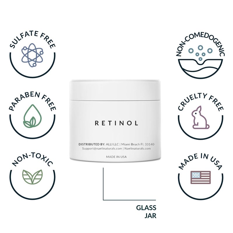 Retinoid Cream - 4.25% Retinol Night Moisturizer for Face & Neck with Collagen, Peptides & Hyaluronic Acid - Anti Aging Wrinkle Cream, Improves Skin Tone & Texture, 3.4 oz