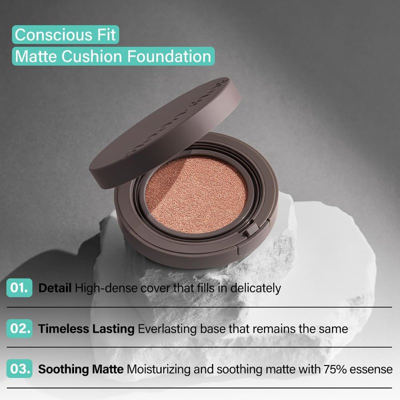 Moonshot Korea Cushion Foundation - Flawless Glow & Matte Finish | Lightweight, Long-Lasting, 21C Cosmic Peach