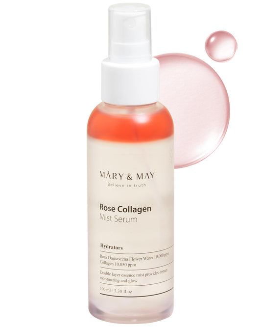 Mary&May Rose Collagen Double-Layer Oil + Water Face Mist, 3.38 fl.oz