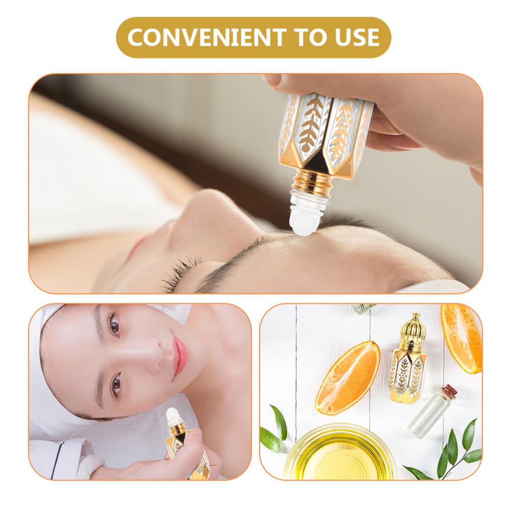 GLEAVI 12 pcs Essential Ml Mini Fragrance Exquisite Tiny Er Perfume Refillable Plastic Oil DIY Sub-ing Perfumes Balms On Golden Dispensing Gold Arabic Small for Container