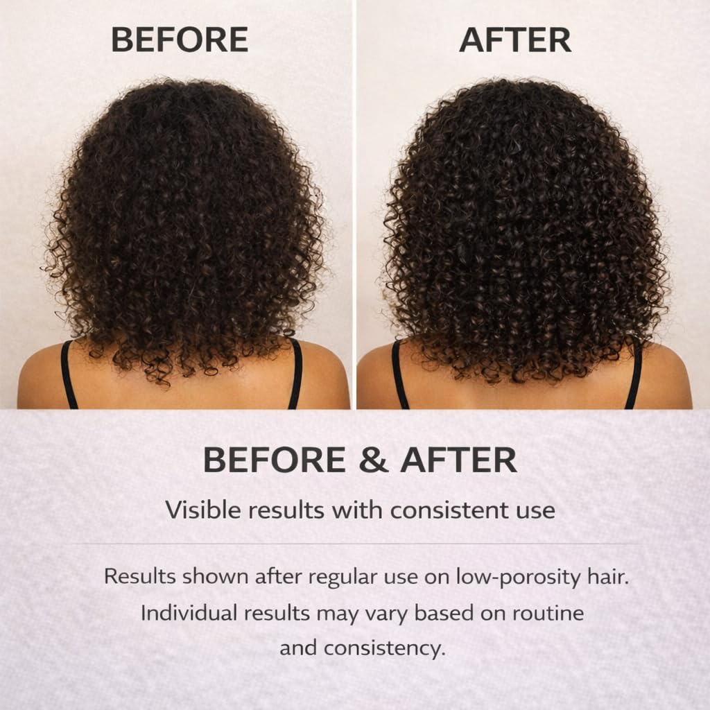 Veravana Naturals Low Porosity Deep Conditioner with Baobab & Sage, Protein-Free Lightweight Conditioner, 8 fl oz
