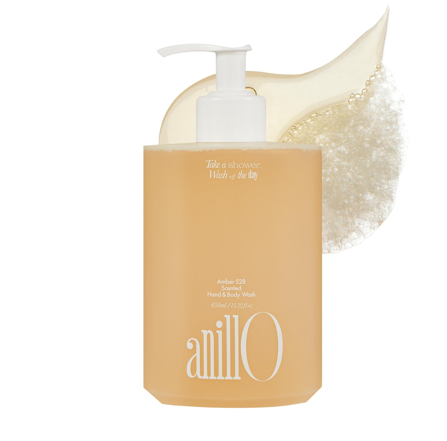 ANILLO Amber528 Body Wash – Vegan, Sulfate-Free Cleanser with Yuzu & Amber, Hydrating & Soothing, pH-Balanced, Gentle for All Skin Types, Subtle Scent, 15.22 fl. oz