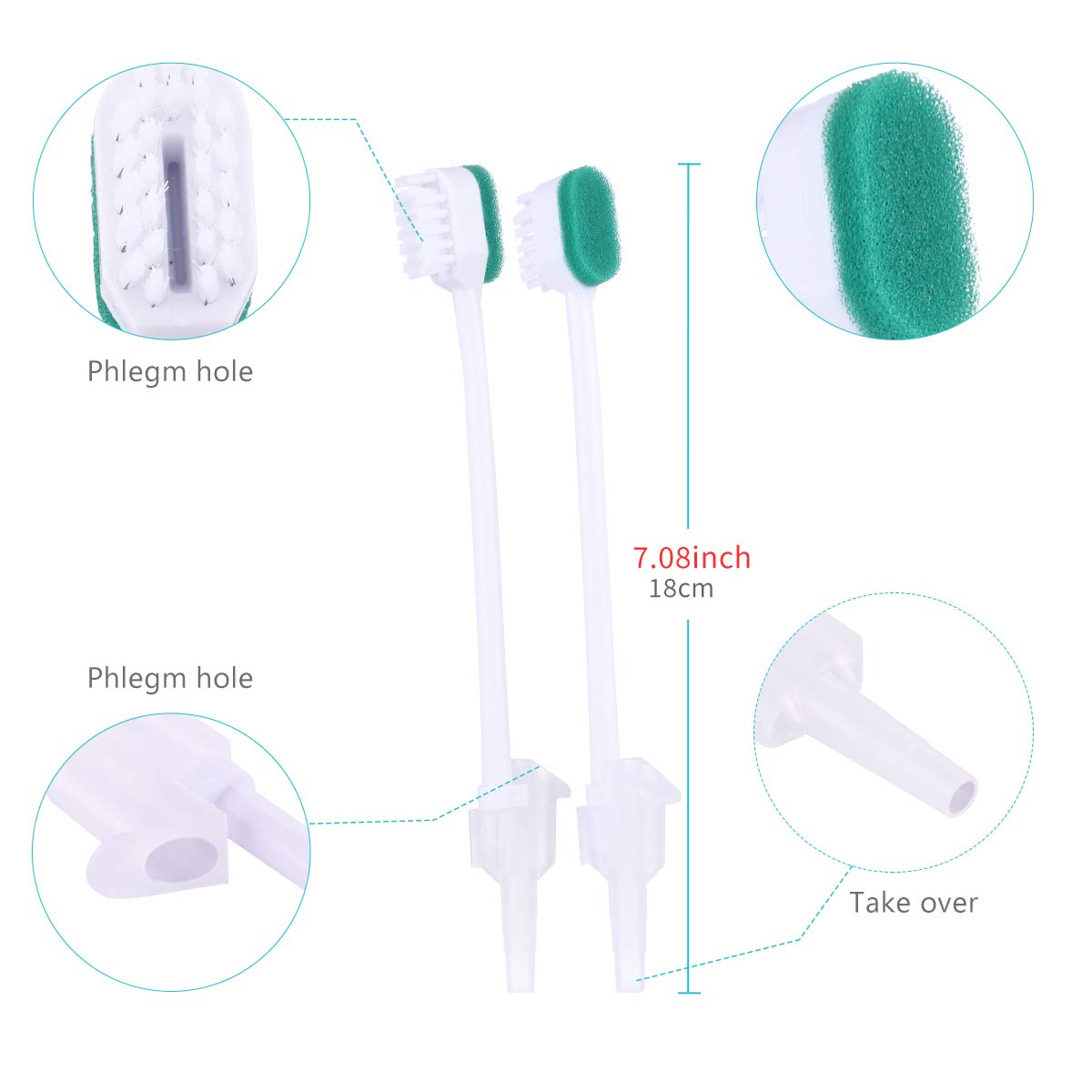 wellgler Oral Care Single Use Suction Swab Toothbrush（20pcs）