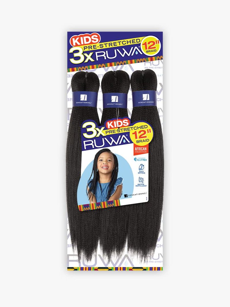 Sensationnel 3X RUWA PRE-STRETCHED KIDS BRAID 12″ (5-PACK, 1B)