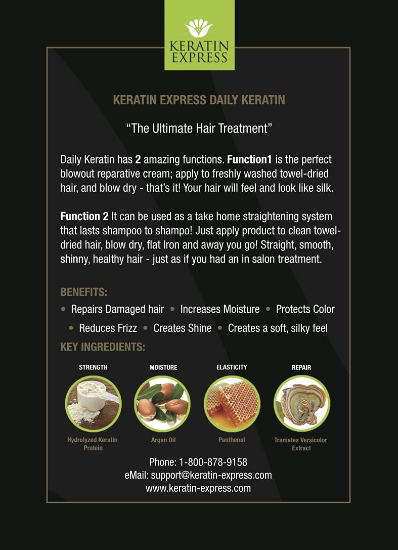 Keratin Express Daily Keratin 7 fl oz Fast Blowout- Frizz Control- Heat Protector- Repair Treatment