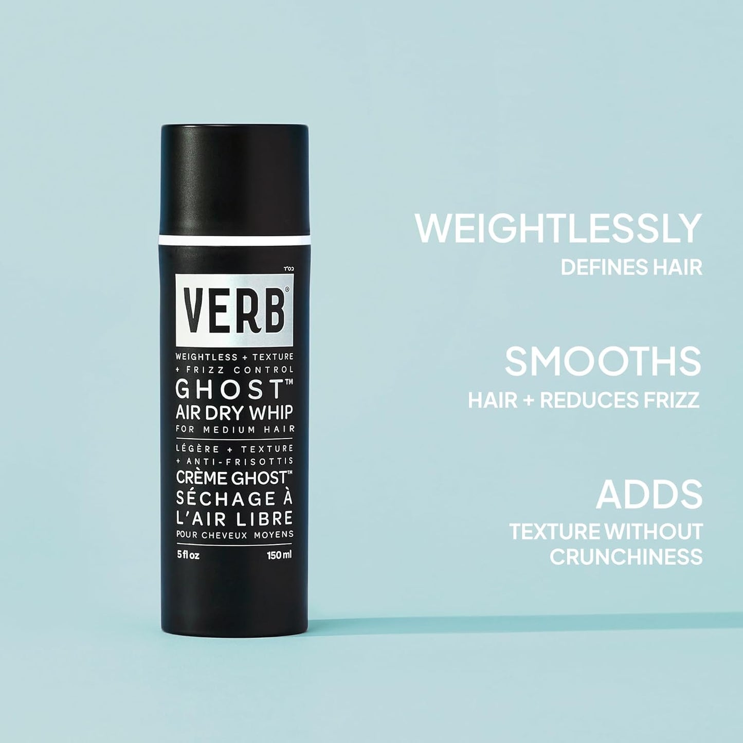 VERB Ghost Air Dry Whip - Weightless Styling Cream with Moringa Oil | Anti-Frizz, Hydration & Texture