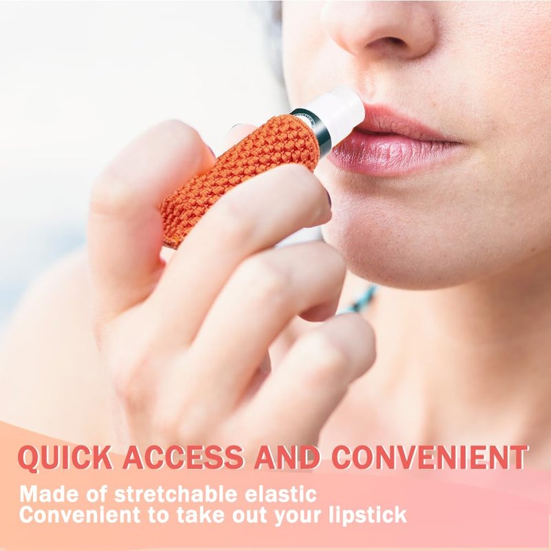 Lip Balm Holder Keychain - 10-Pack Clip-On Chapstick Sleeve | Elastic Lip Gloss Keychain Holder