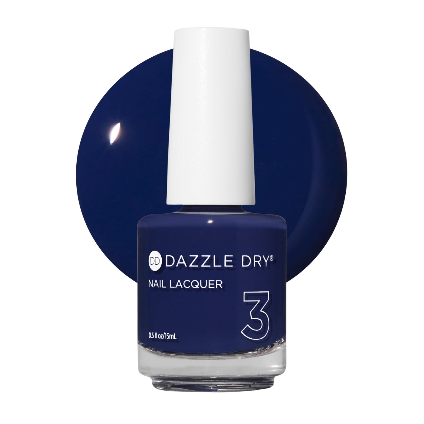 Dazzle Dry Nail Lacquer (Step 3) - Midnight Sky - A rich deep inky blue. Full coverage cream. (0.5 fl oz)