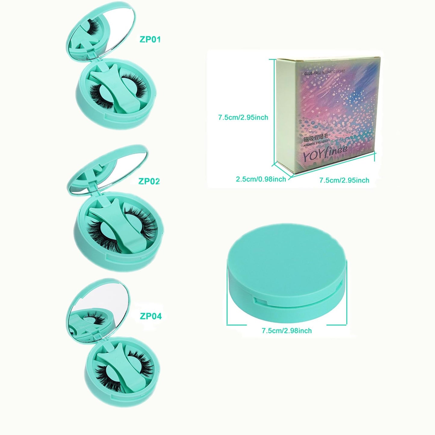 YOYfinee Magnetic Eyelashes with Applicator, Reusable Comfortable Magnetic Eyelashes, No Glue No Eyeliner Needed, Soft Magnets False Eyelashes, Easy to Wear(Z4)