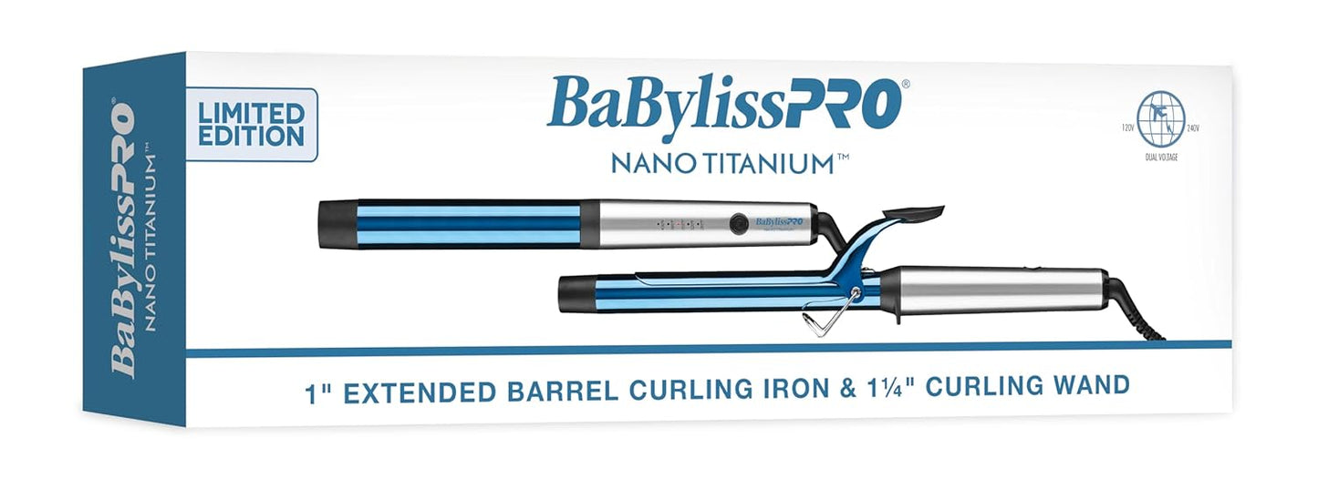 BabylissPRO Nano Titanium Curling Iron - Extended Barrel for Long Hair | Professional Styling Tool