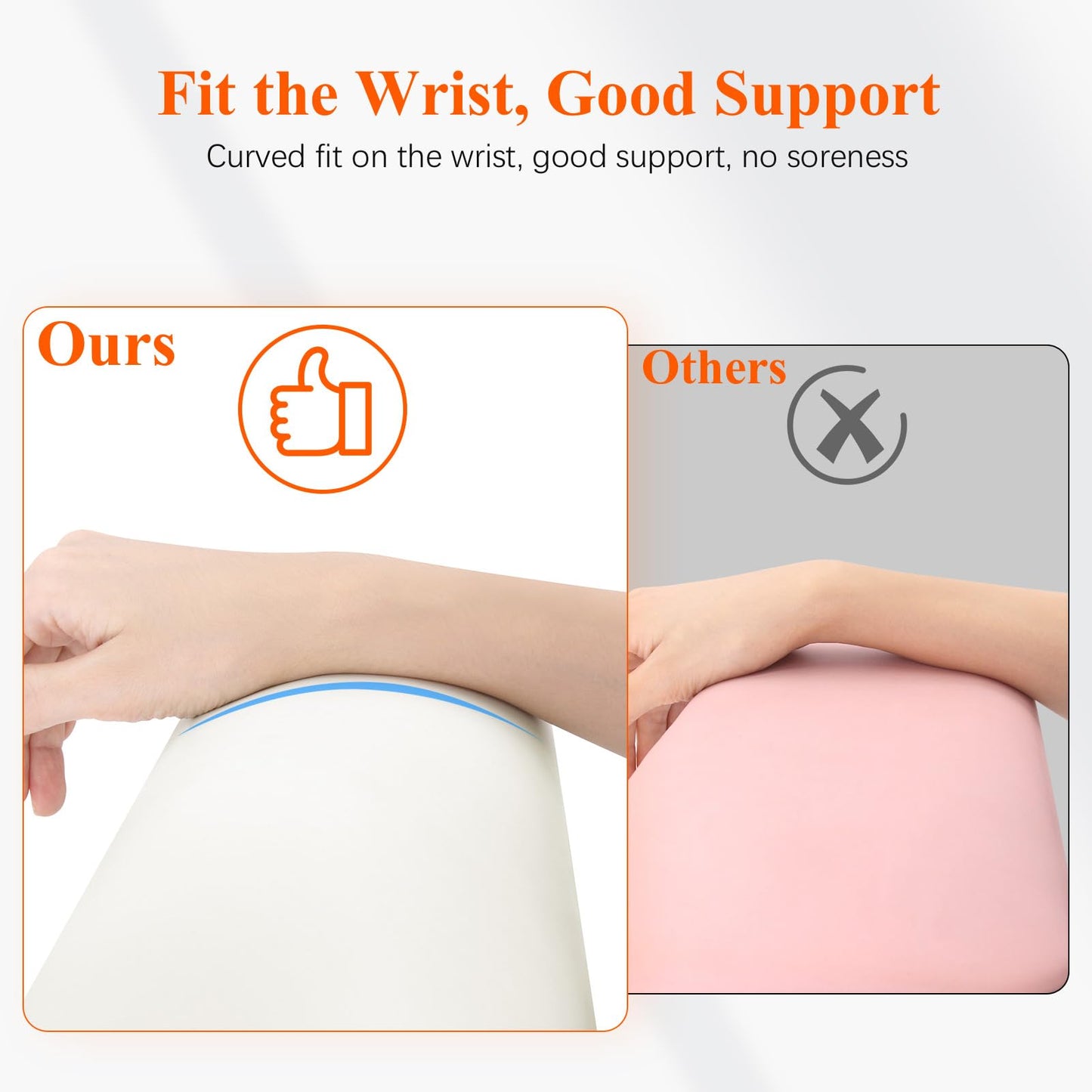 Erasable Arm Rest for Nails Tech, Luxury Nail Arm Rest White Manicure Hand Rest for Nails Tech with Non-Slip Aluminum Alloy Legs, Cleanable Technology Leather