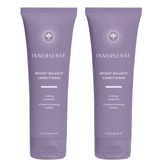 INNERSENSE Organic Beauty - Natural Bright Balance Purple Toning Conditioner | Toning, Hydrating, For Lightened or Gray Hair | Non-Toxic, Cruelty-Free Haircare (2 Pack - 2 fl oz | 59.1 mL each)