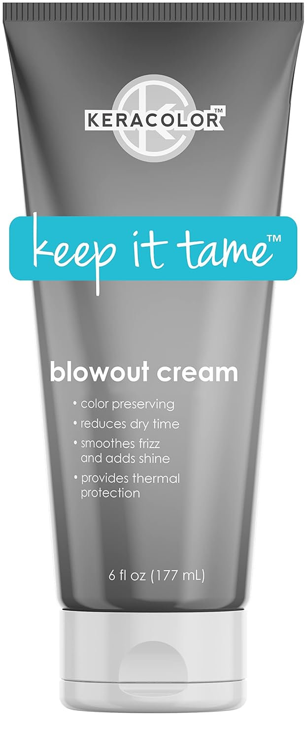 Keracolor Blowout Smoothing Cream - Color Preserving Heat Protectant Styling Treatment | 6 Fl Oz