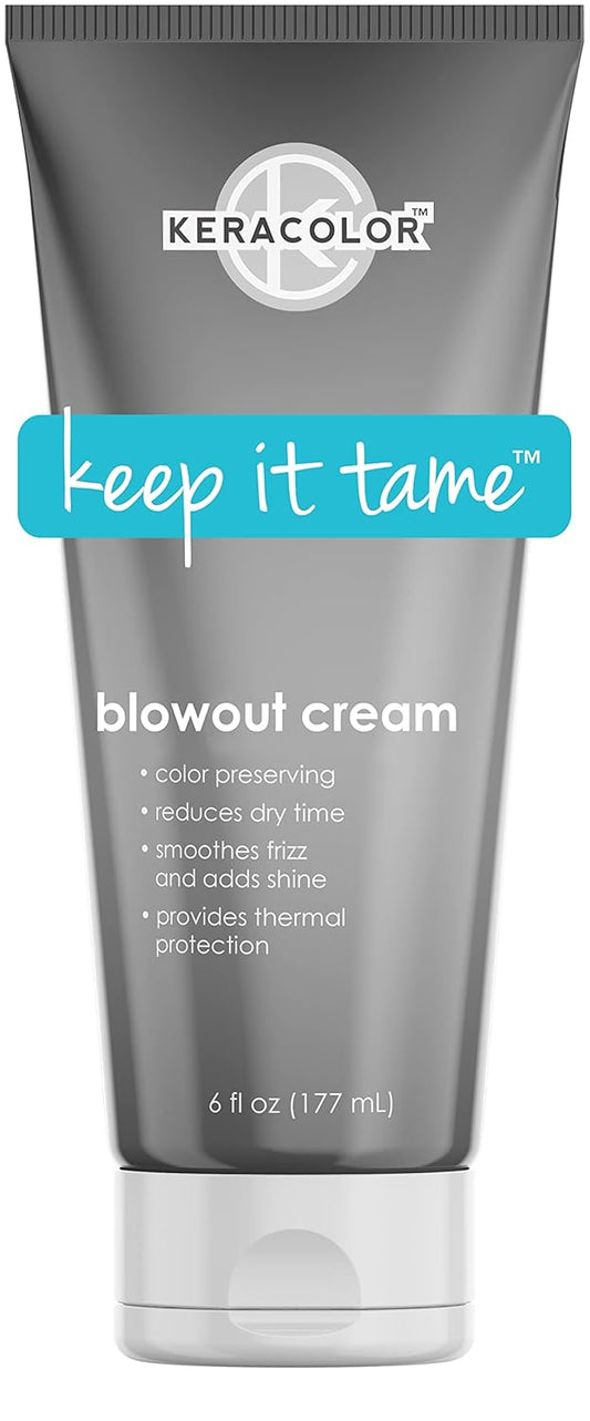 Keracolor Blowout Smoothing Cream - Color Preserving Heat Protectant Styling Treatment | 6 Fl Oz