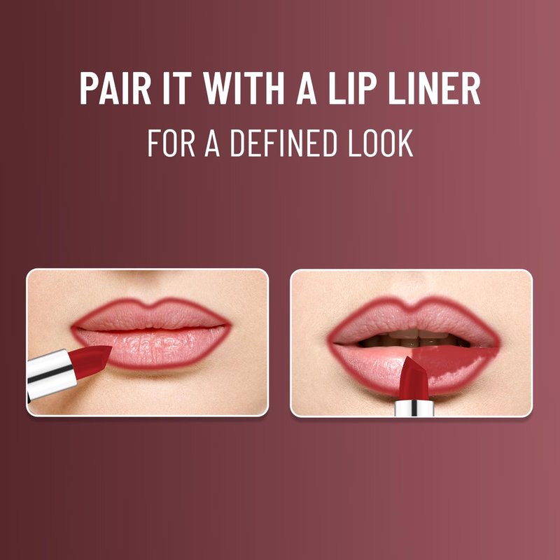 SWISS BEAUTY Pure Matte Creamy Lipstick | Non-drying, Highly pigmented Lipstick | Shade- Burgundy, 3.8gm|