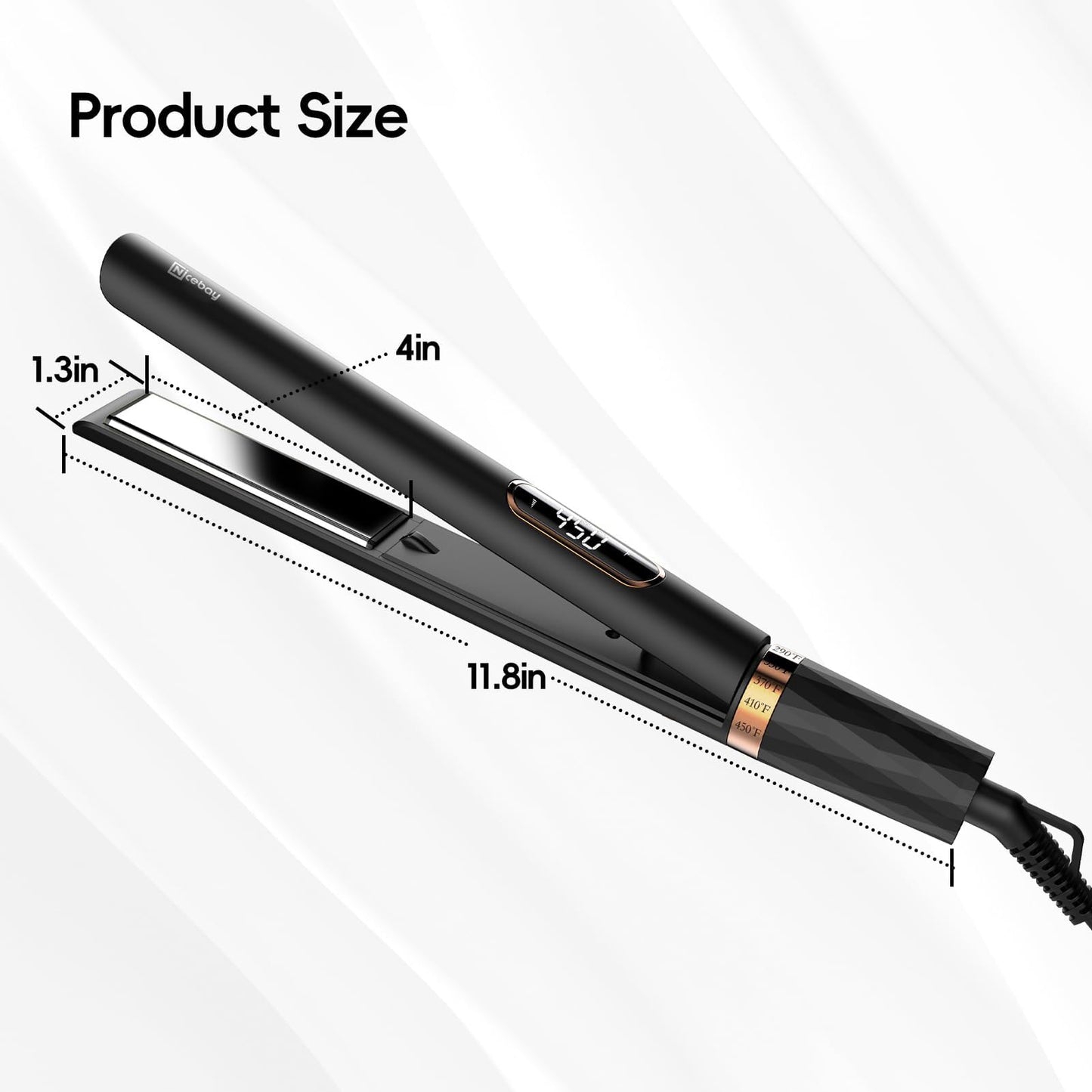 Nicebay Flat Iron Hair Straightener, 1 Inch Titanium Hair Straightener & Curler, Fast Heating,5 Temp Settings, Negative Ion Technology,Travel-Friendly, Smooth Salon Design