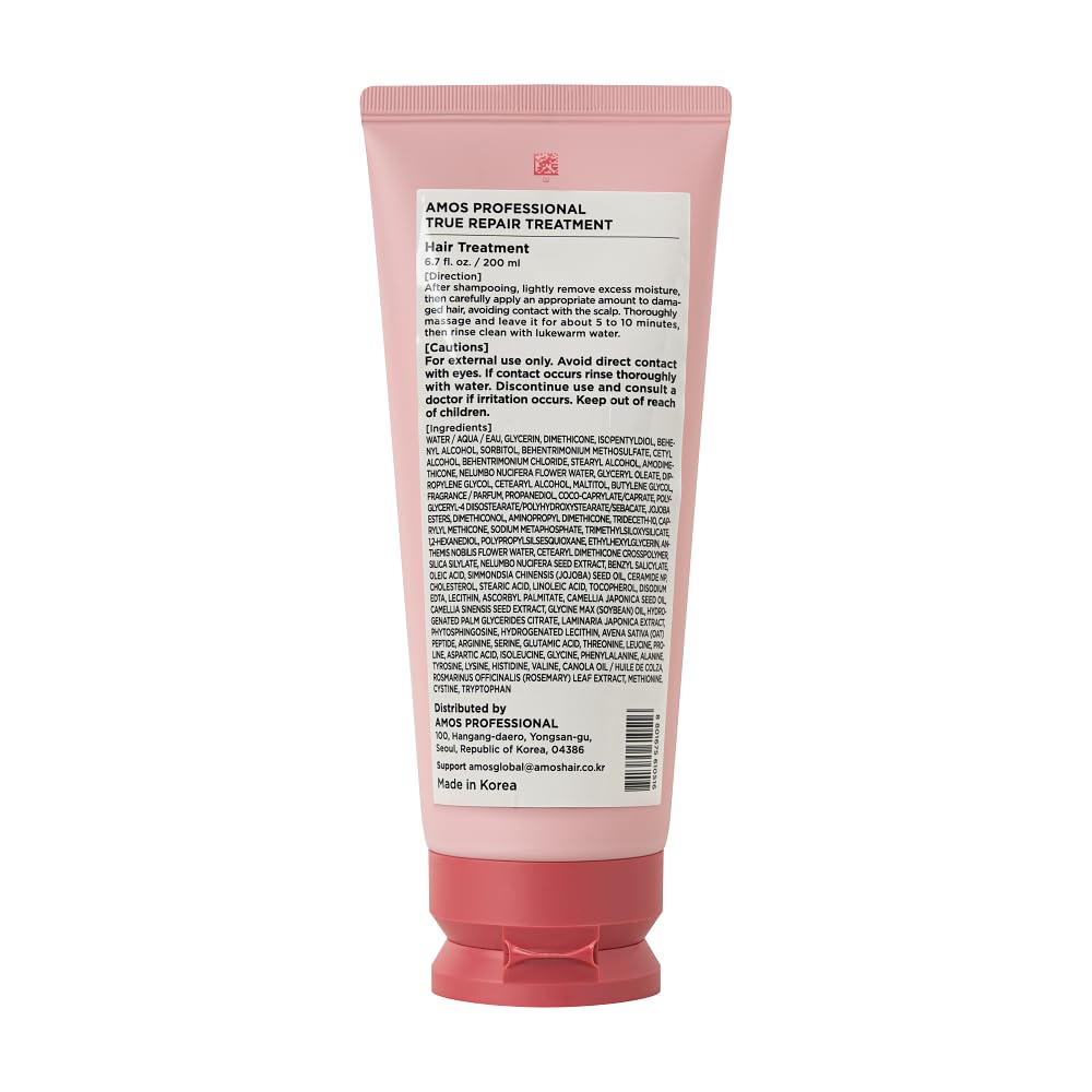 AMOS PROFESSIONAL True Repair Hair Mask l Anti-Frizz & Smoothing with Ceramide, For Dry & Damaged Hair, 6.7 fl. oz.