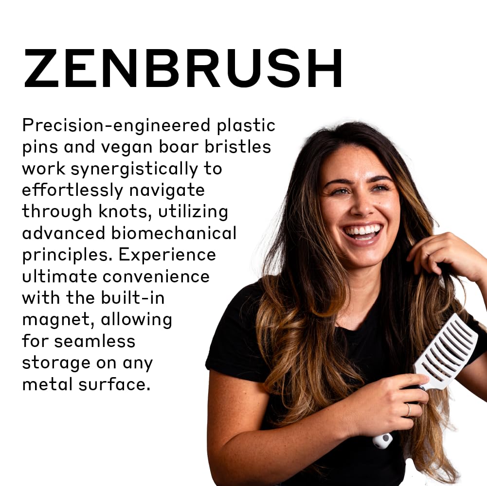 Zenagen Hair Detangling Brush - Reduces Breakage & Enhances Scalp Stimulation | Ergonomic Design for All Hair Types