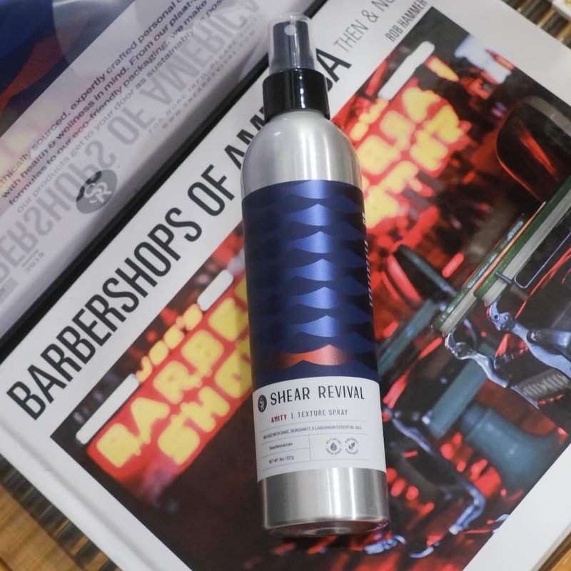 Shear Revival Amity Texture Spray for Men & Women - Vegan, Light Hold, Matte Finish for All Hair Types, Sage, Bergamot, and Labdanum Scent with Sea Salt & Kaolin Clay