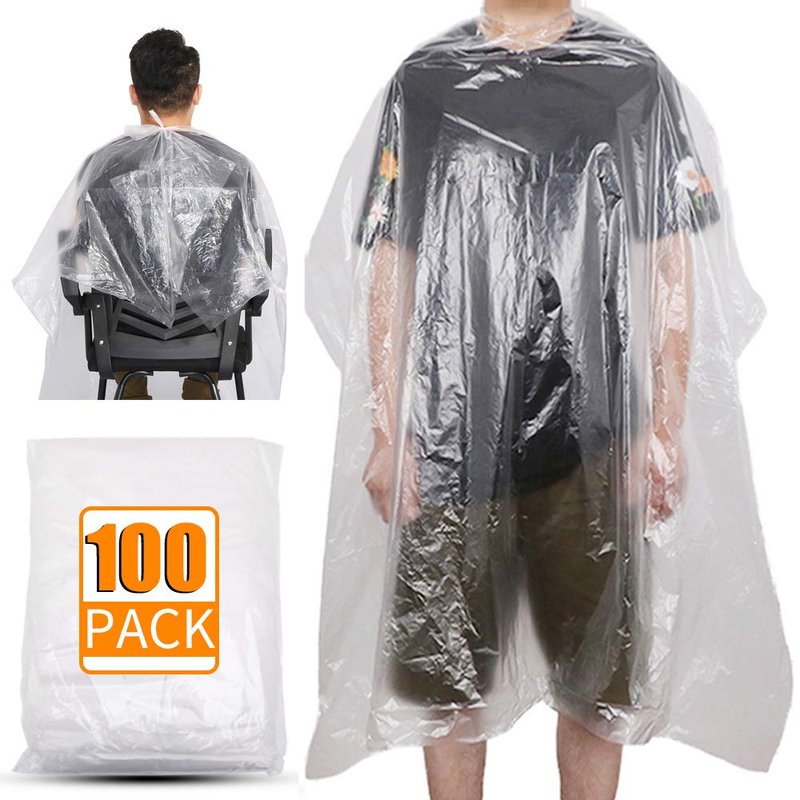 Disposable Barber Capes - 100pcs(51"x 63") Large Disposable Capes Hair Salon,Disposable Hair Cutting Capes, Perfect for Barbershop and Salon Beauty Hairdressing, Hair Dye, Perming