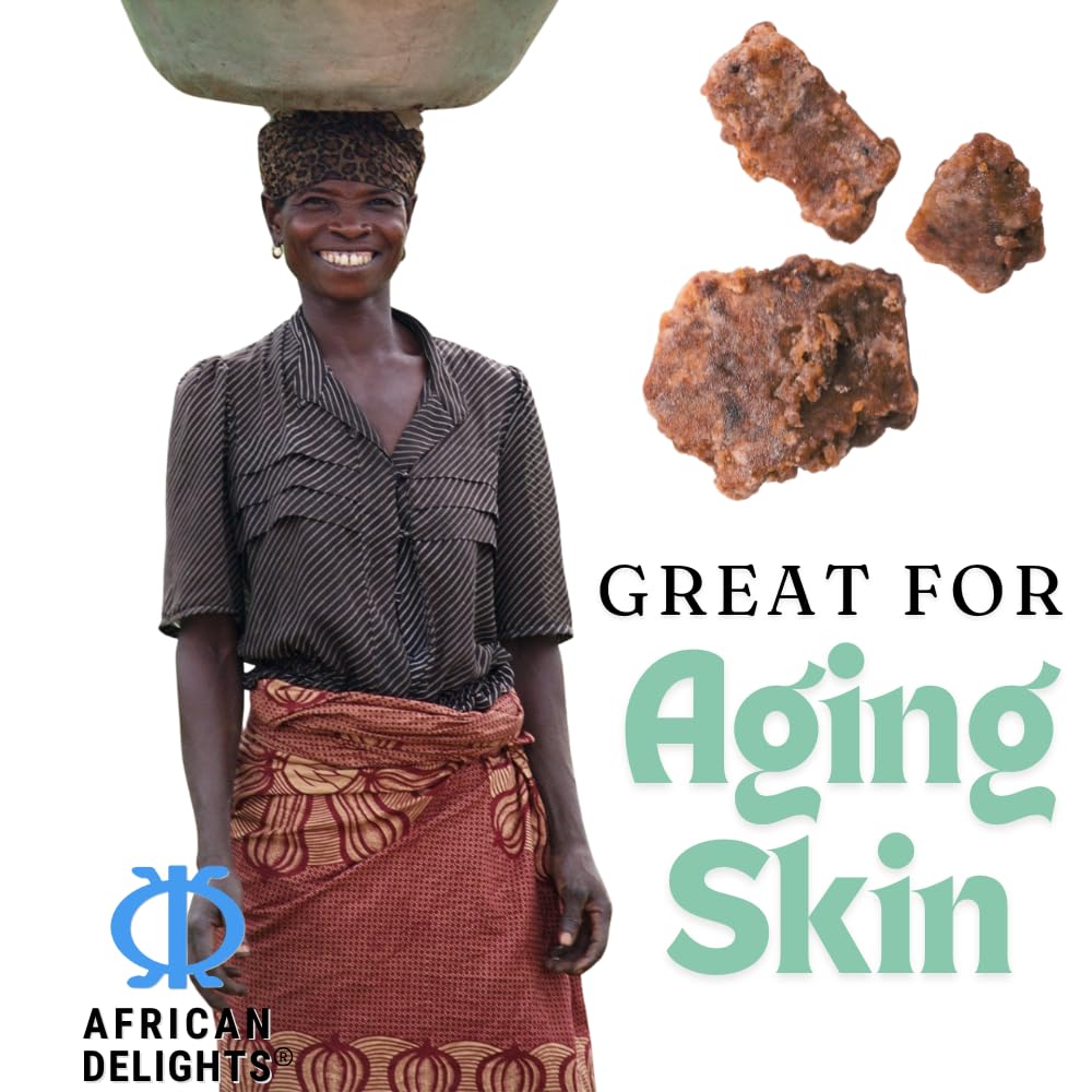 African Delights Herbal Black Soap Bar, Traditional Ghanaian Soap for Face & Body, Natural Skin Cleanser, Gentle Exfoliation, Ancient Recipe 17.64 oz (Pack of 1)