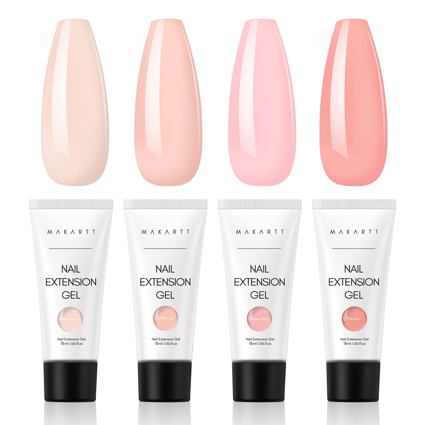 Makartt Poly Nail Extension Gel 50ML Nude Nature Day-dream Bundle with Makartt Poly Nail Gel Kit Neutral 4 Colors 15ML
