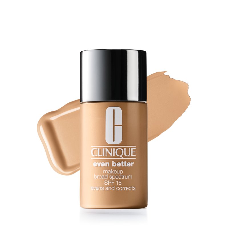 Clinique Even Better Makeup Liquid Foundation SPF 15 With Vitamin C For Dry + Oily Combination Skin Types | Medium Coverage + Natural Finish | Evens Skin Tone + Reduces Dark Spots, Golden Neutral