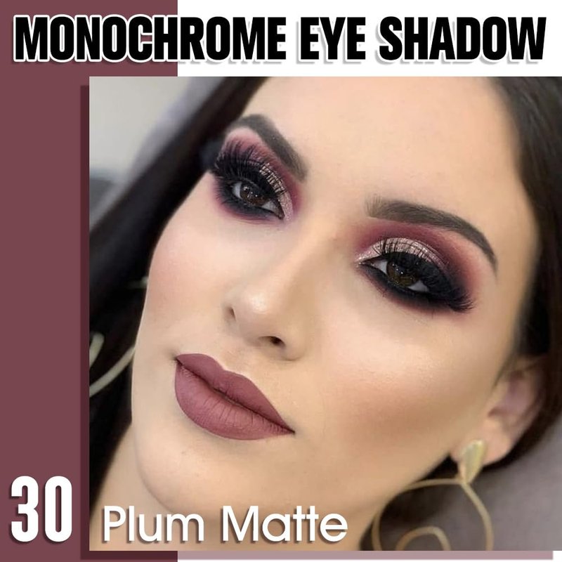 QIDSTERS Plum Matte Single Eyeshadow, Lightweight Blendable Mini Eye Shadow for Older Women, Monochrome Eyeshadow Palette Makeup Pigmented Waterproof, Vegan & Cruelty-Free, 30