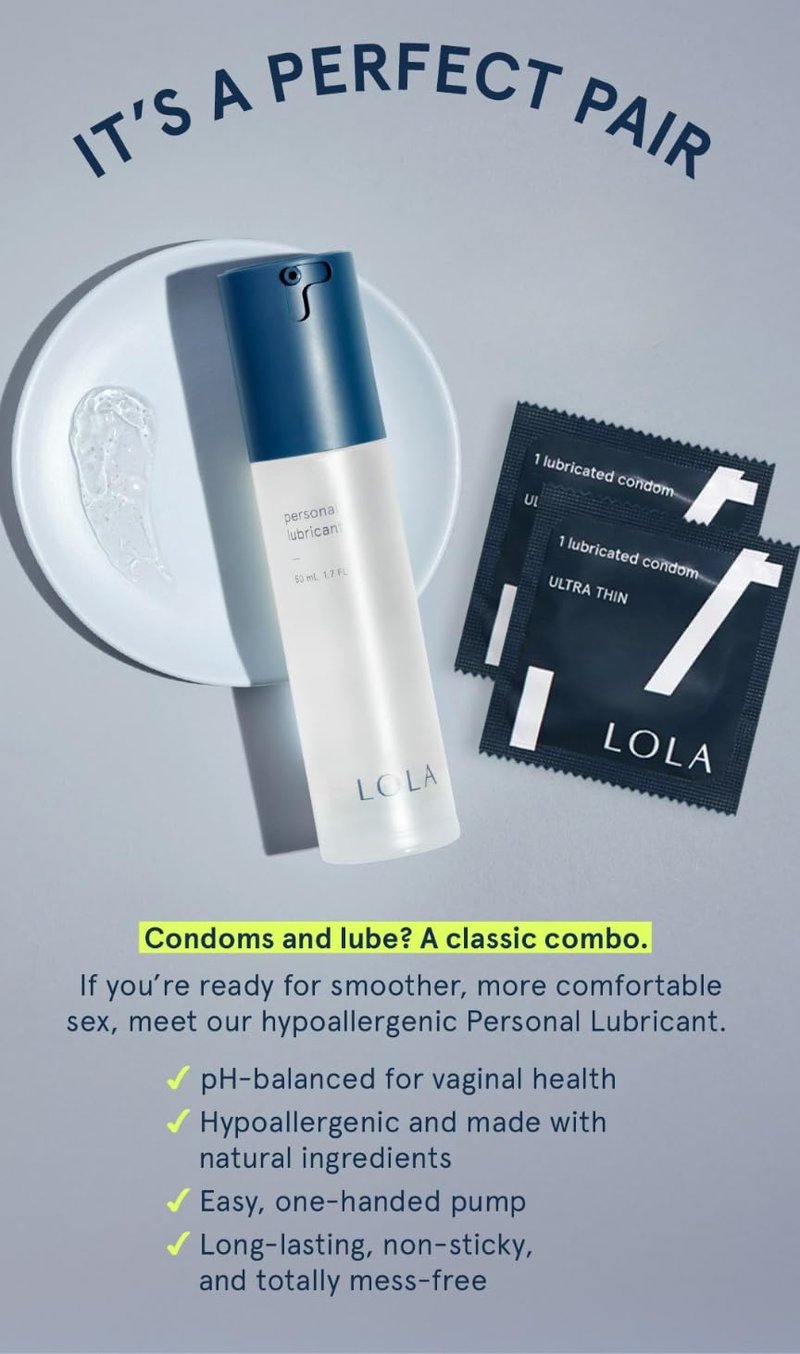 LOLA Water-Based Personal Lubricant – Unscented Lube for Couples, Gentle, pH-Balanced, Non-Sticky, Easy Clean, for Women & Men