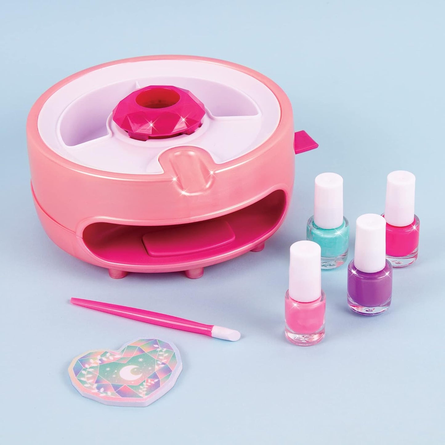 Color Fusion Light Up Nail Dryer - Kids Manicure Kit with 4 Polishes & Accessories | Ages 8+