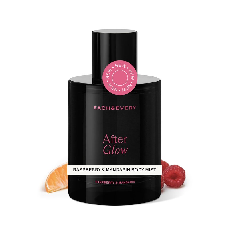Each & Every Hair and Body Mist for Women and Men - 100% Natural Fragrance Body Spray for Women - Vegan & Cruelty-Free - After Glow Scent (Raspberry & Mandarin)