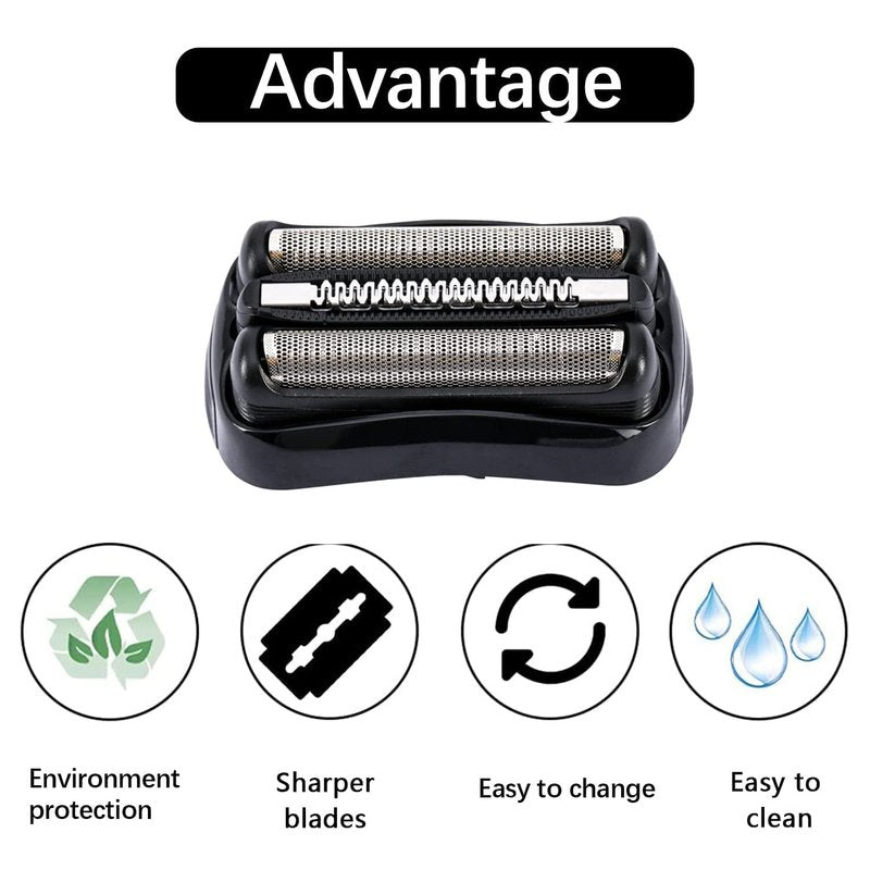 Braun 21B Replacement Head | Wet & Dry Foil & Cutter for Braun Series 3 Electric Shavers - Compatible with S3, 300s, 310s, 3010s, 3040s, 5409, 340s-4