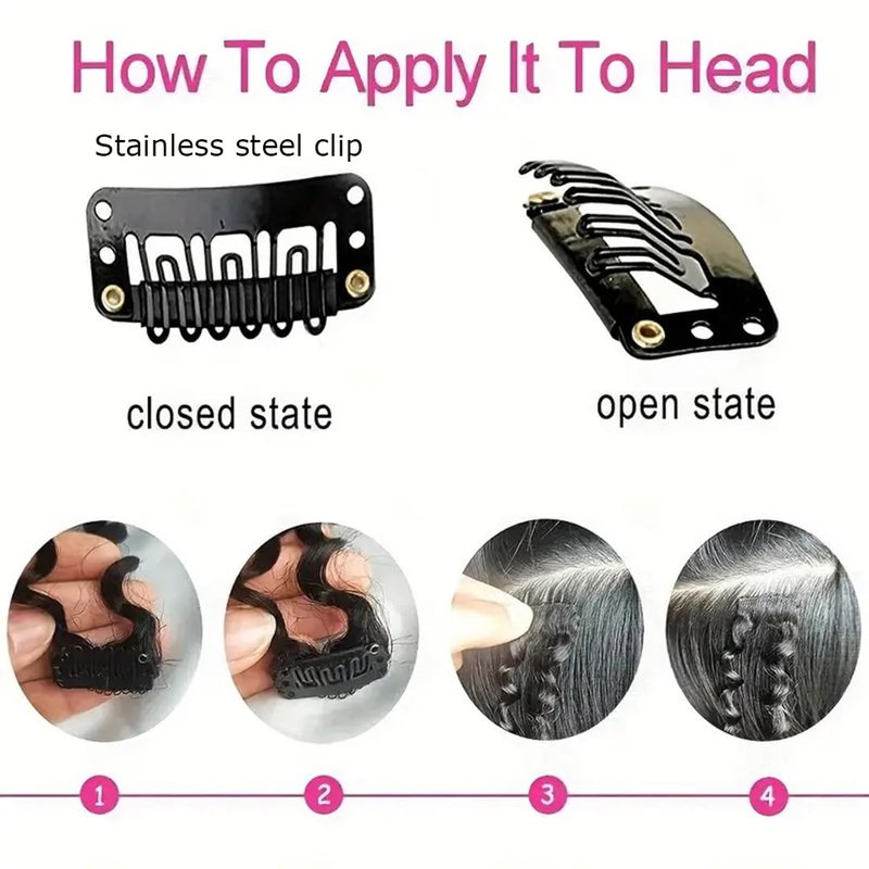 SAEIALL 4C Afro Kinky Clip Ins Mongolian Human Hair Afro Curly Clip On Hair Extensions 120g/set Mongolian Virgin Remy Human Hair 4c clip ins (14inch, natural black)