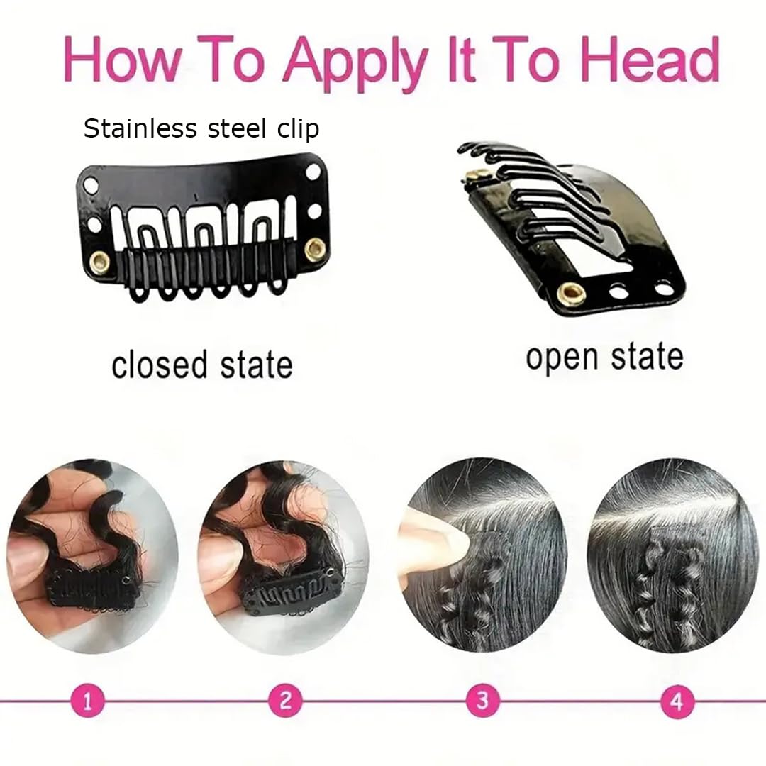SAEIALL 4C Afro Kinky Clip Ins Mongolian Human Hair Afro Curly Clip On Hair Extensions 120g/set Mongolian Virgin Remy Human Hair 4c clip ins (14inch, natural black)